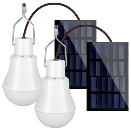 

2pcs Portable Solar Powered LED Lantern Tent Light Bulb Solar LED Bulb Lights Chicken Coop Lights Rechargeable Emergency Lamp for Outdoor Indoor Garden Camping Reading Lighting Cool White