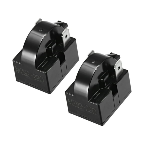 2Pcs 22 Ohm 2 Pin Refrigerator PTC Starter Relay Black