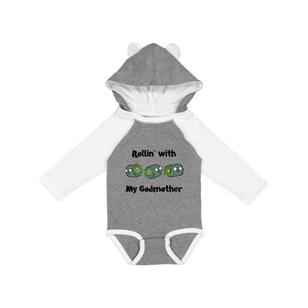 

Inktastic Rollin with my Godmother Gift Baby Boy or Baby Girl Long Sleeve Bodysuit