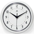 thumbnail image 1 of Infinity Instruments LTD. Retro 9 inch Silent Sweep Non-Ticking Mid Century Modern Kitchen Diner Wall Clock Quartz Movement Retro Wall Clock Decorative (White), 1 of 4