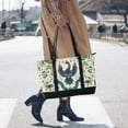 thumbnail image 4 of FORMRS Canvas Laptop Tote Bag for Women with 15.6" Computer Compartments Shoulder Handbag, Green Animals Pattern, 4 of 7