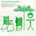 thumbnail image 3 of Costway Kids Picnic Table & Chair Set with 2 Folding Chairs & Height Adjustable Umbrella Green, 3 of 10