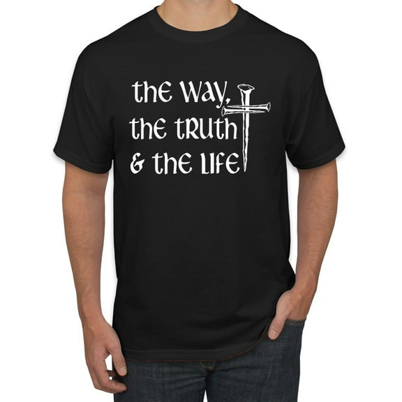 Wild Bobby The Way, The Truth & The Life Inspirational/Christian Men Graphic Tee, Black, Small