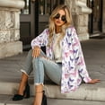 thumbnail image 4 of SCRAWLGOD Butterfly Fall Cardigan Sweaters for Women Lightweight Jacket No Hood Size M Long-Sleeve Ladies Cardigan Sweatshirts for Party Comfy Cardigan for Women Loose Fit, 4 of 7