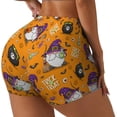 thumbnail image 2 of Sigee Halloween Witches Gnome Print Women's High Waist Workout Shorts - Squat Proof, Tummy Control, Yoga and Gym Activewear-Medium, 2 of 9