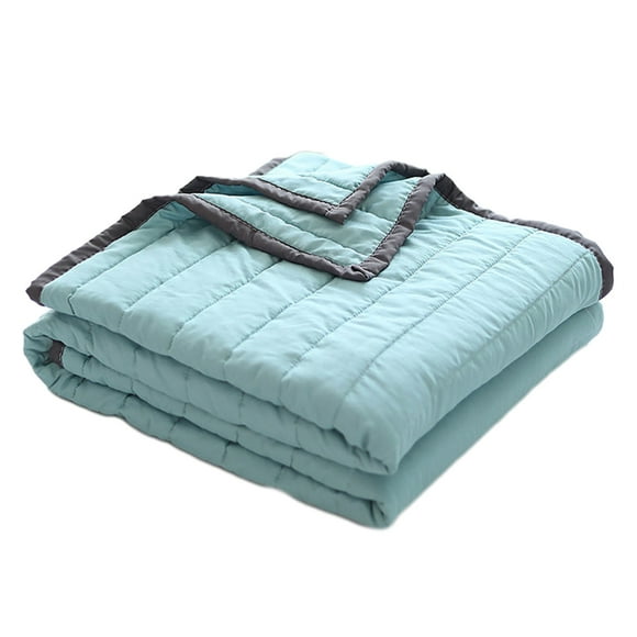 yulier Cooling Comforter Cooling Blanket for Hot Sleepers, Thin Lightweight Breathable Soft Small Cooler Quilt for Air-conditioned Rooms Bed Couch Picnic Camping, Blue