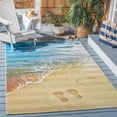 thumbnail image 4 of SAFAVIEH Barbados Sand Footprints Outdoor Area Rug, Gold/Blue, 8' x 8' Square, 4 of 8