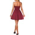 thumbnail image 3 of INSPIRE CHIC Sexy Strapless Party Dress for Women Sleeveless Solid Flare Mini Tube Top Dresses S Dark Red, 3 of 5