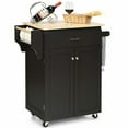 thumbnail image 1 of Gymax Rolling Kitchen Island Utility Kitchen Cart Storage Cabinet w/ Spice Rack Brown, 1 of 10