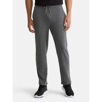 Athletic Works Men's and Big Men's Performance French Terry Open Leg Relaxed Sweatpants, Sizes XS-5XL
