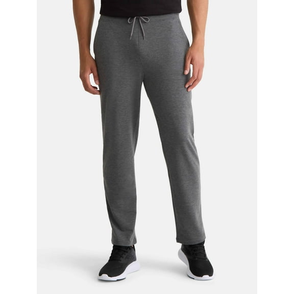 Athletic Works Men's and Big Men's Performance French Terry Open Leg Relaxed Sweatpants, Sizes XS-5XL