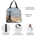 thumbnail image 3 of Rateoe Elephant Giraffe Pattern Insulated Lunch Bag with Thick Aluminum Foil Lunch Tote Bag with Front Pocket for Men and Women, Ideal for Work, School, Picnics, and Travel, 3 of 5