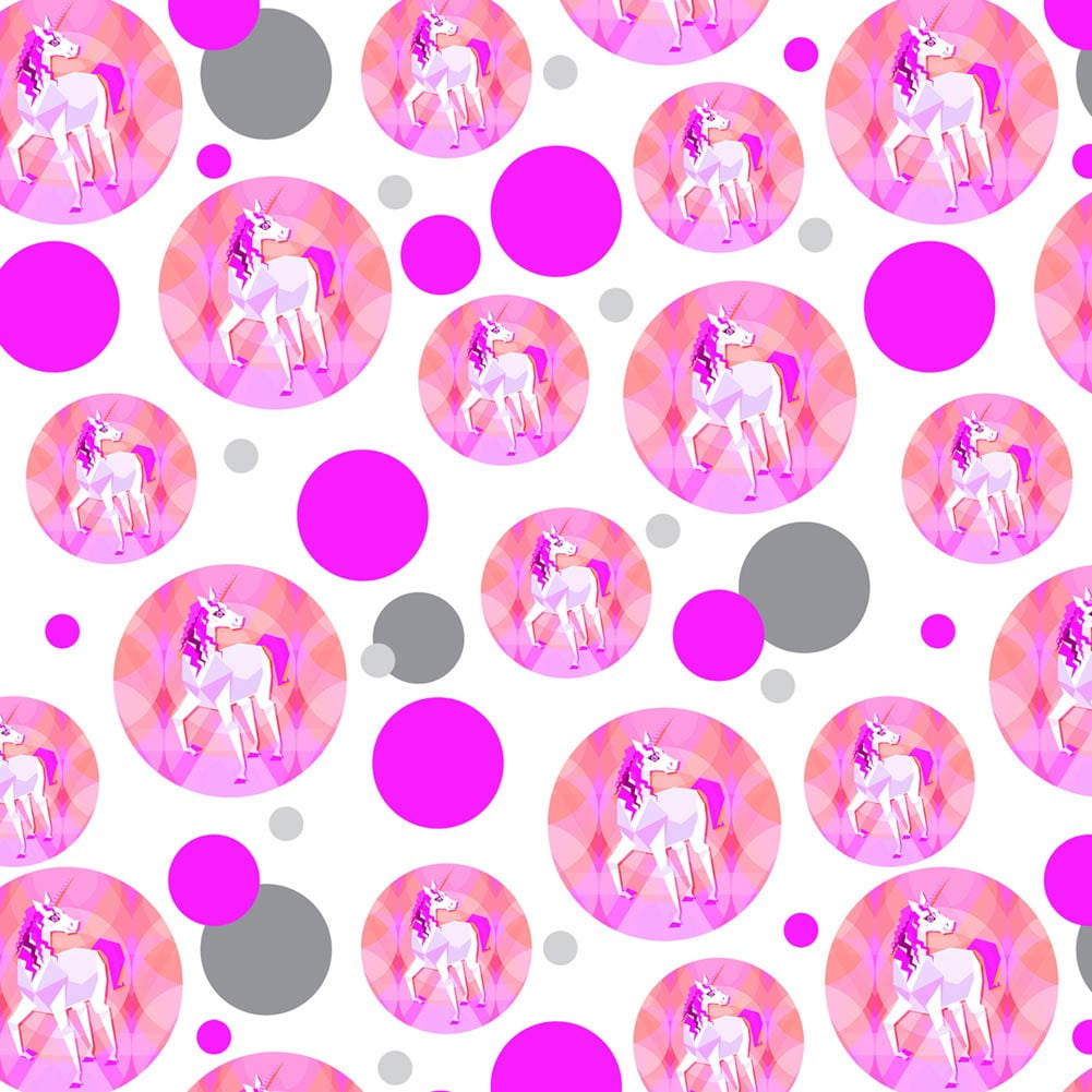 Geometric Unicorn Pink Fantasy Premium Gift Wrap Wrapping Paper Roll Pattern