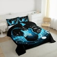 thumbnail image 3 of Manfei Dreamy Blue Guitar Bedding Comforter Set,Musical Instrument Twin Comforter Sets,Music Melody Bedding Set For Girls,Luxury Bedroom Decor Reversible,2 Pieces, 3 of 8
