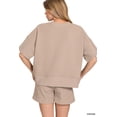 thumbnail image 2 of Zenana Women's Ribbed Round Neck Short Sleeve Tee Shirt & Waistband Shorts Set, 2 of 8