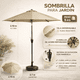 thumbnail image 2 of Sombrilla Plegable Para Exterior Jardin Playa Manivela 2.7m cafe, 2 of 9