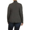 thumbnail image 3 of FashionStream Casual Long Sleeve Draped Open Cardigan, Women's Plus, 3 of 4