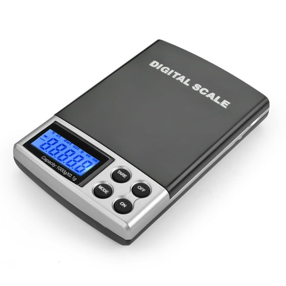 Digital Pocket Scale Jewelry Gold Silver Coin Gems Weight Balance Weigh Tool Mini Size 1000 g x 0.1 g High Precision LCD Display Portable with Protective Cover