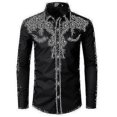 thumbnail image 1 of Mens Western Cowboy Shirt Embroidered Long Sleeve Casual Slim Fit Button Down Shirt, 1 of 3