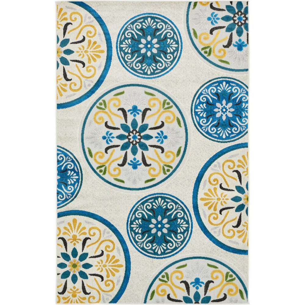 Unique Loom San Francisco Indoor/Outdoor Modern Floral Area Rug or Runner