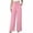 Pink, variant on Bloomae Womens Wide Leg Linen Pants Summer Casual Button Decor Baggy Elastic High Waisted Palazzo Beach Vacation Slacks Trousers with Pockets White XL