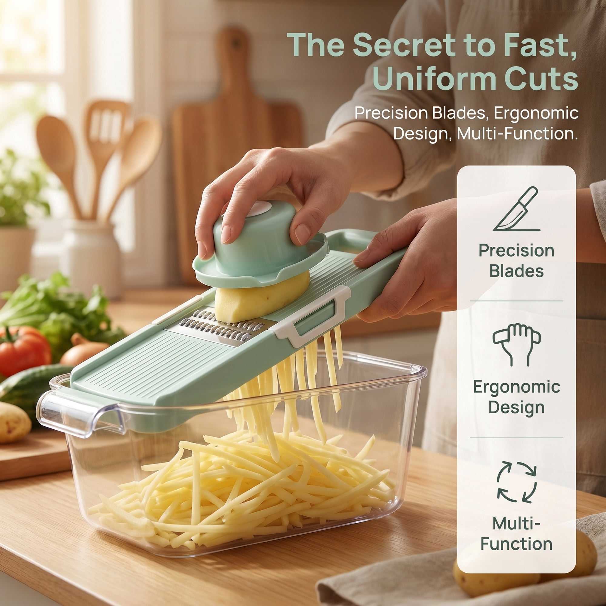 Unique Bargains Kitchen Slicer and Vegetable Chopper for Cooking 6 in 1(E) 13.4"x8.1"