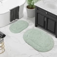 thumbnail image 2 of Cotton Solid 2-Piece Sage Highly Absorbent Non-Slip Oval Bath Rug Set by Superior, 2 of 11