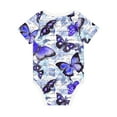 thumbnail image 2 of Daiia Butterflies Printed Unisex-Baby Short Sleeve Onesies Bodysuits Baby Climbing Clothes Soft and Comfortable Romper with Expandable Shoulder Design-18 Months, 2 of 8