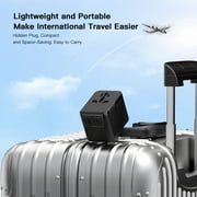 European Travel Plug Adapter USB C, OGEDNAC US to Europe Plug Adapter with 1 Outlets 4 USB Charger, Type C Power Adaptor to Italy Spain France Portugal Iceland Germany, Black