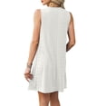 thumbnail image 5 of Womens Swimsuit Cover Up Hollow Out Crochet Coverups Sleeveless Beach Dress Tank Bikini Cover Ups - Knit Swimwear Mesh Bathing Suit Hollow Out Dress - Summer Vacation Travel Dress 2026 White S, 5 of 6