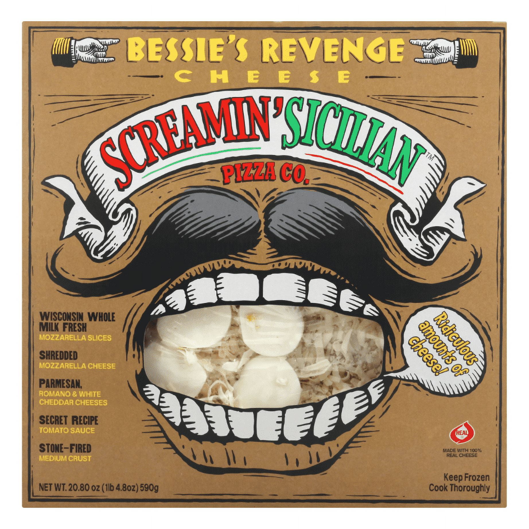 Screamin' Sicilian Original Pizzeria Crust Bessie's Revenge Frozen Cheese Pizza, 20.8 oz