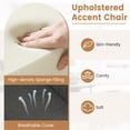 thumbnail image 6 of Patiojoy Upholstered Accent Chairs Set of 4 Comfy Dining Chairs w/Solid Rubber Wood Legs Dark, 6 of 9
