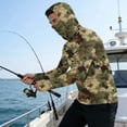 thumbnail image 5 of BiZtdJrK Camo Men's Fishing Hoodie UPF 50+ Sun Protection Long Sleeve Shirt with Neck Cover Camouflage L, 5 of 9