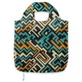 thumbnail image 1 of Geometric Reusable Portable Bag, Abstract Modern Future Inspiration Line Art Surreal Design, Fabric Market Bag Sturdy Easy to Clean Foldable Slim Design, Pale Yellow Turquoise, by Ambesonne, 1 of 4