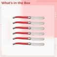 thumbnail image 5 of 6 Pcs Red Butter Knife Set, Red Plastic Handle, 420 Stainless Steel Cheese Spreaders, Ideal for Sausage, Butter, and Jam, French Design, 5 of 5