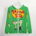 thumbnail image 4 of Phineas And Ferb Zip Up Hoodies Unisex Realistic 3D Print Sweatshirt Long Sleeve Hooded Jacket Coat L, 4 of 8