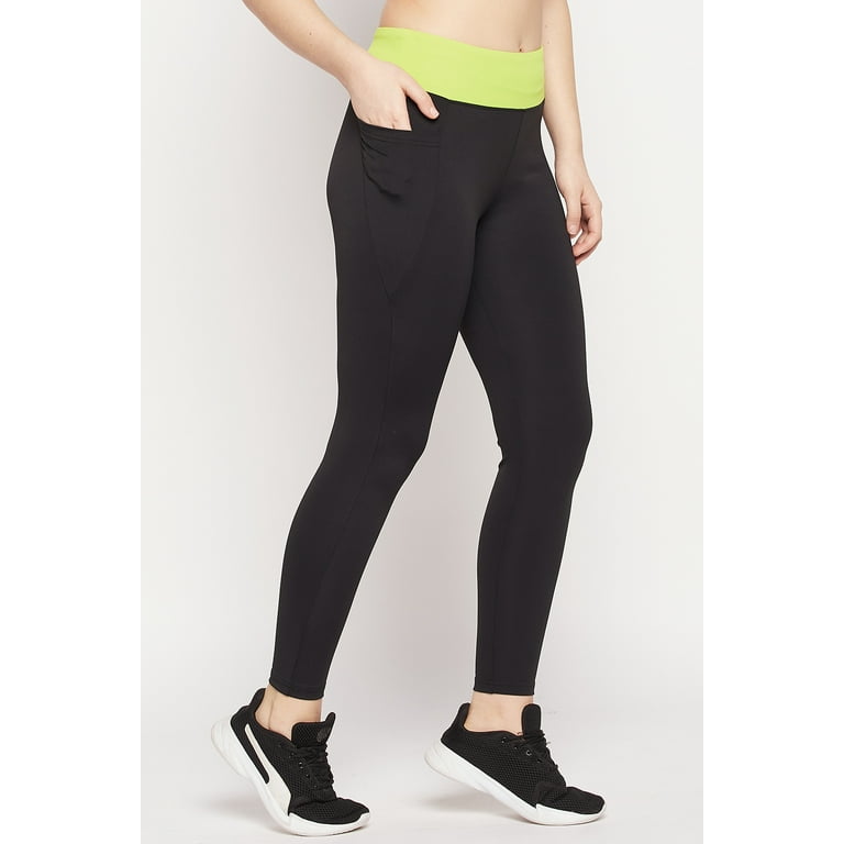 Buy Clovia Snug Fit High-Rise Active Tights & Padded Wirefree Sports Bra-  Black online
