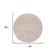 thumbnail image 4 of 5' Beige Geometric Power Loom Round Rug, 4 of 11