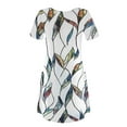 thumbnail image 4 of kytmyeq Women's Fashion Casual Printed With Pockets Bohemian Beach V-Neck Short Sleeve Dresses, 4 of 4