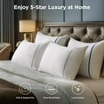 thumbnail image 2 of Hotel Pillows King Size, Set of 2 - Luxury Bed Pillows for Sleeping, Decoration Strip Diamond Design Cover, Fluffy Original Down Alternative Filling for Side, Back or Stomach Sleepers, 2 of 8