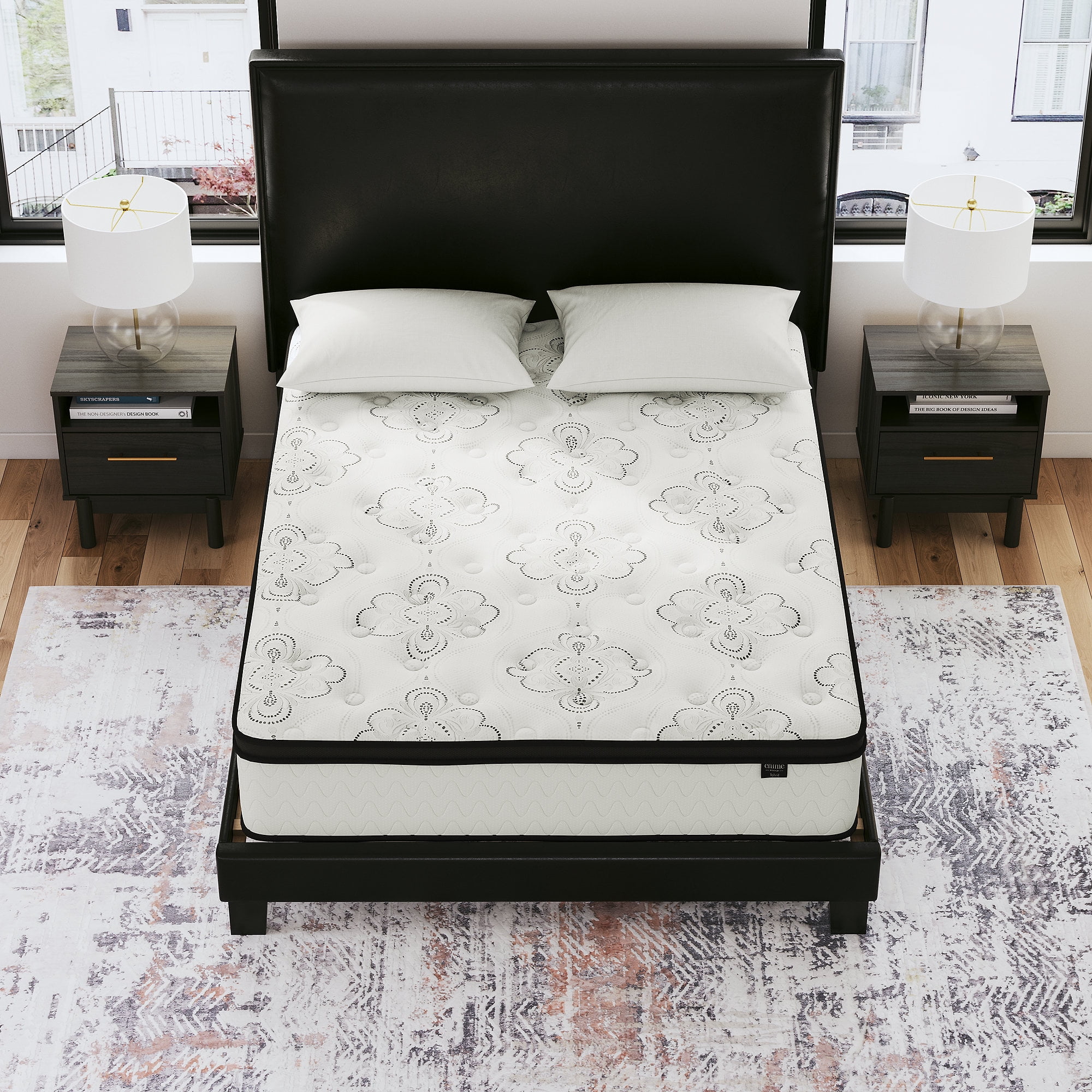 Queen ashley chime 12 inch hybrid plush bed in a box mattress outlet