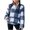 Blue, variant on Women's Plaid Quarter Zip Pullover, Stand Collar Fleece Sweatshirt with Pockets, Long Sleeve Plaid Casual Top, Soft Brushed Fleece Shirt for Women, Comfortable Grid Design Fall Winter Wear Khaki