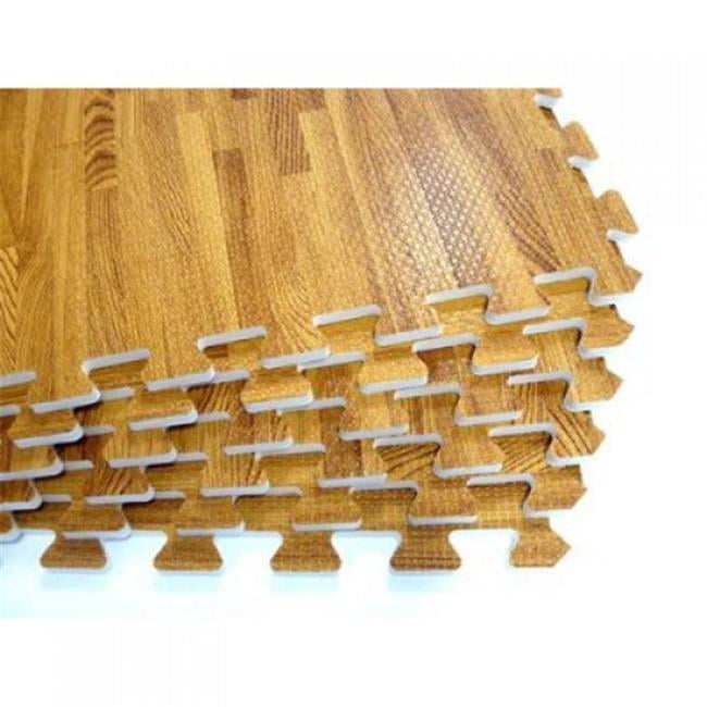 Wpf Wood Finish Interlocking Floor Mats, Faux Wood Foam Floor Tiles