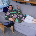 thumbnail image 3 of Wearable Oversized Blanket,Space Dinosaur with Crown Pattern Wearable Blanket Hoodie for Adults,Cozy Hooded Blankets with Super Pockets,Super Warm Fuzzy Pullover for Women & Men, 3 of 6
