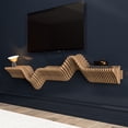 thumbnail image 5 of Batamex Parametric 63" Floating Shelf Modern Geometric Wooden 3D Wavy Wall Piece, 5 of 6