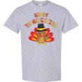 thumbnail image 3 of Inktastic Happy Thanksgiving Cute Turkey in Pilgrim Hat T-Shirt, 3 of 5
