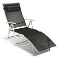 thumbnail image 3 of Patiojoy 2 Pcs Chaise Longue Pliante Rembourrée Inclinable Réglable Noire, 3 of 5