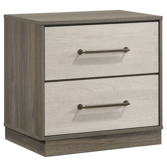 Fenwick 2-drawer Nightstand Bedside Table Grey Oak