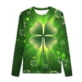 thumbnail image 4 of Twczz Girls St Patricks Day Shirts- Soft Cute Casual Long Sleeve Kids Luck Tops Blue Size 4, 4 of 5