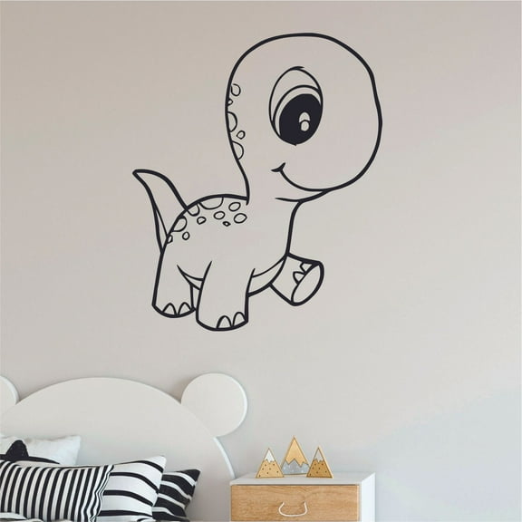 Cute Dinosaur Dino Animals Animal Children Cartoon Wall Sticker Art Decal for Girls Boys Room Bedroom Nursery Kindergarten House Fun Home Decor Stickers Wall Art Vinyl Decoration Size (40x35 inch)